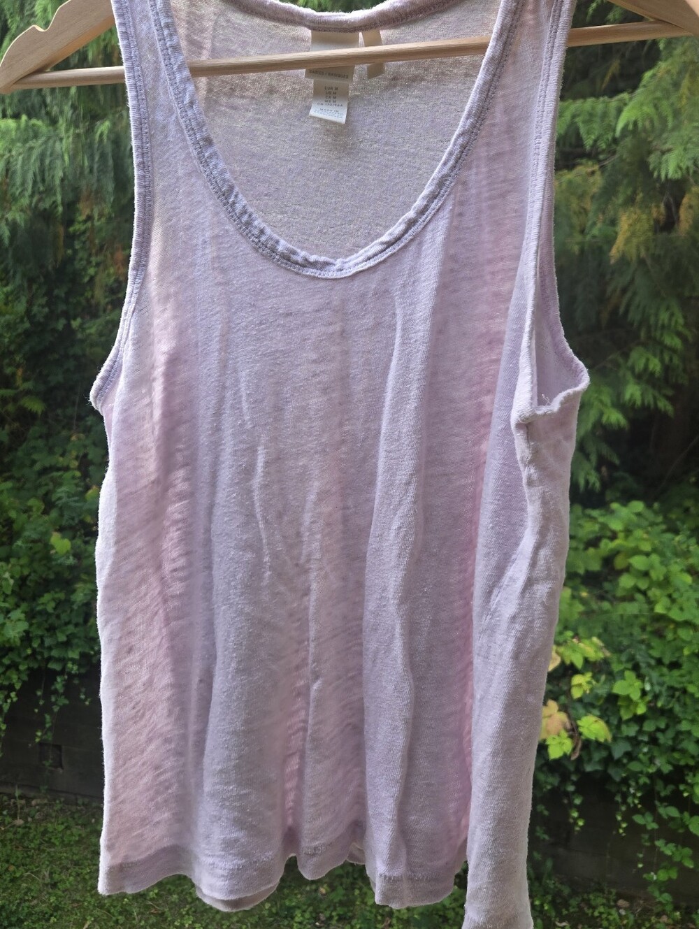 Light Lilac Women's Tank Top - Soft Scoop Neck 100% Linen